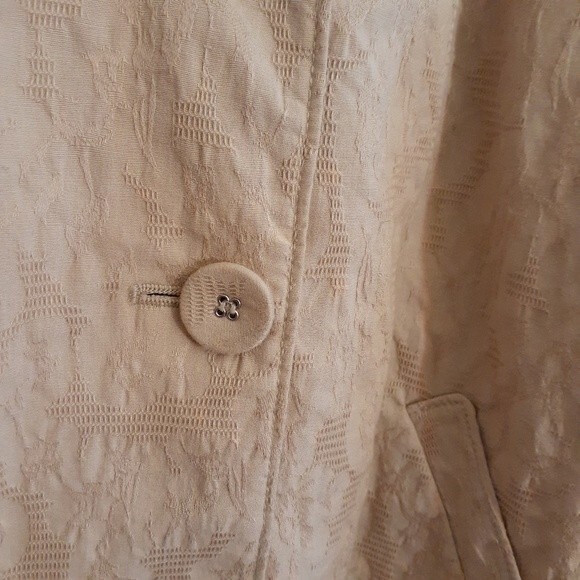 j jill jacket beige tan cotton stretch brocade ps sp s petite summer top blazer - Picture 2 of 7